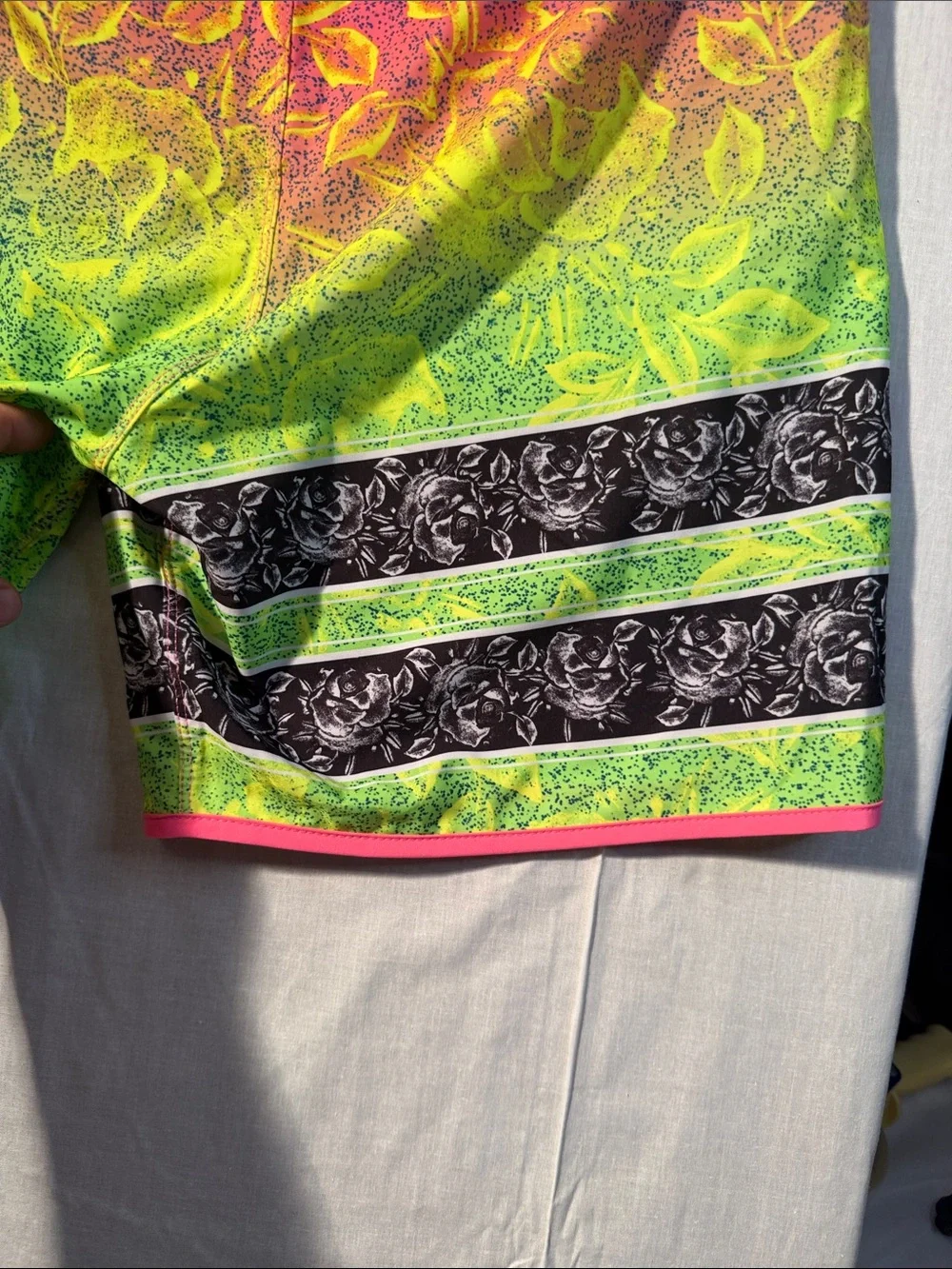 Hurley Neon Pink, Lime & Yellow Floral Board Shorts Size 36